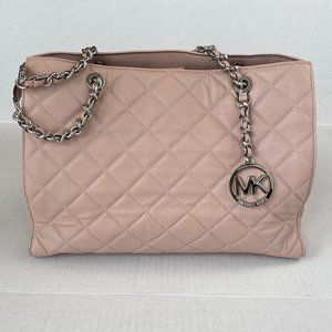 Michael Kors Mauve Oyster Quilted Leather Chain Strap Shoulder Bag Excell Cond